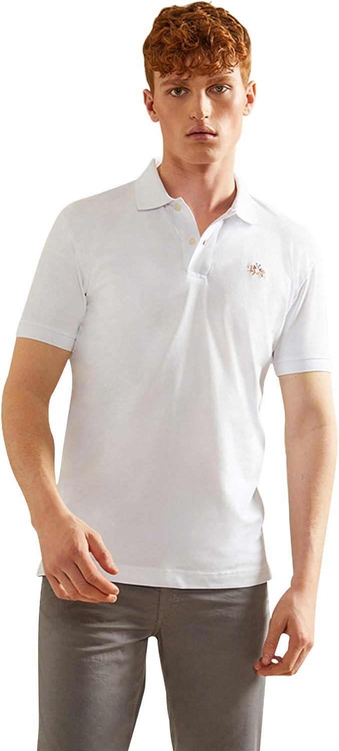 La Martina Slim Fit Pique Polo Shirt White XL