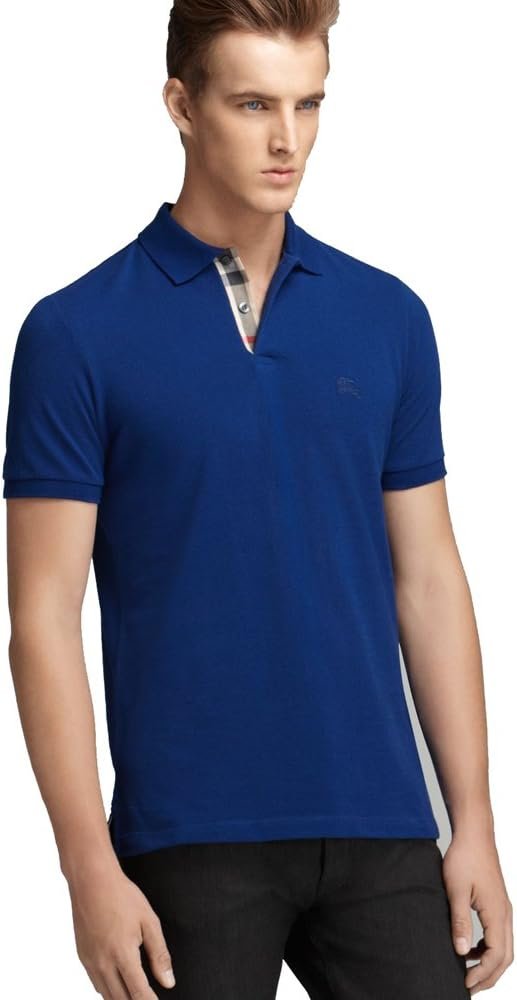 BURBERRY Brit Mens Short Sleeve nova Check Placket Polo Shirt (Large, Bright...