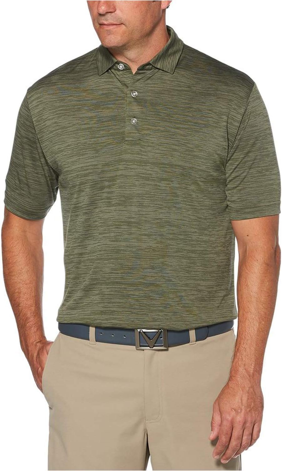Callaway Mens Broken Stripe Golf Polo, Sun Protection, Moisture-Wicking,...