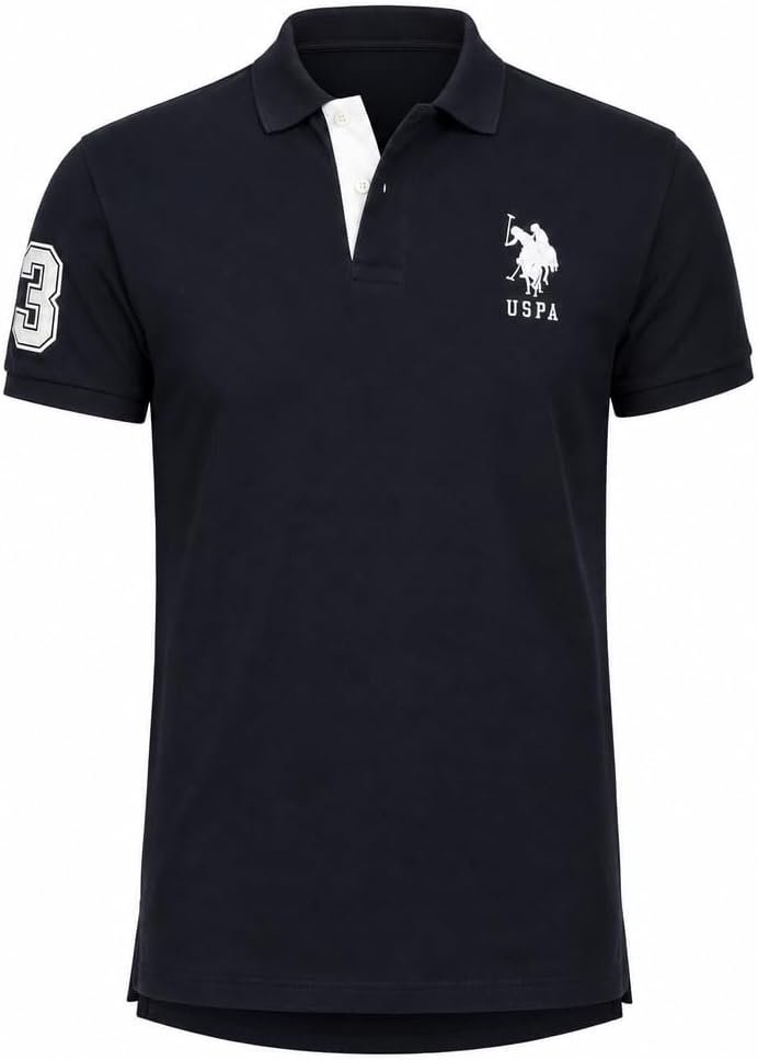 U.S. Polo Assn. Men's Short-Sleeve Polo Shirt with Applique, Casual Summer Slim...