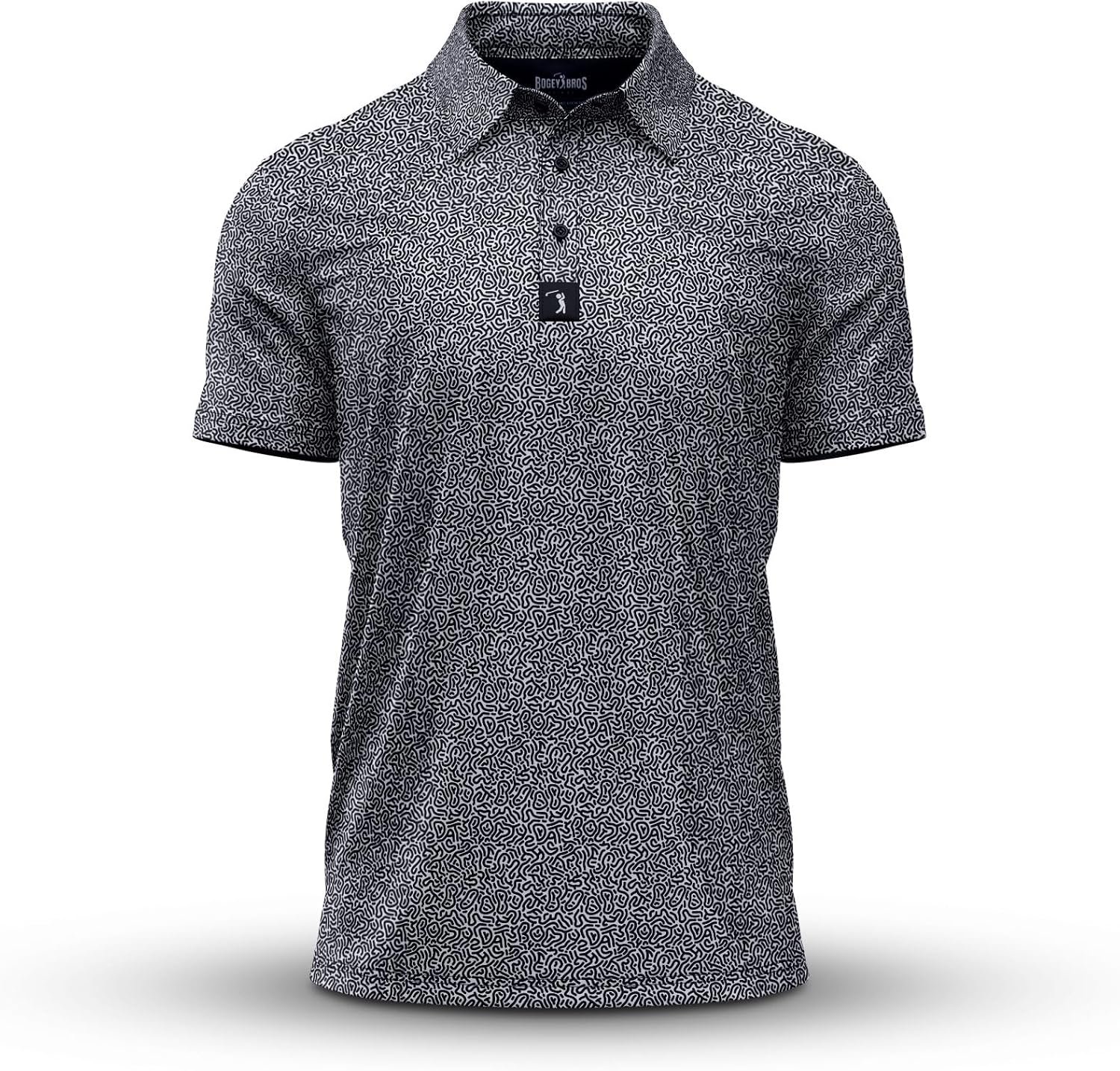 Bogey Bros Golf Polo Shirt for Men – Hidden Words (Gray)