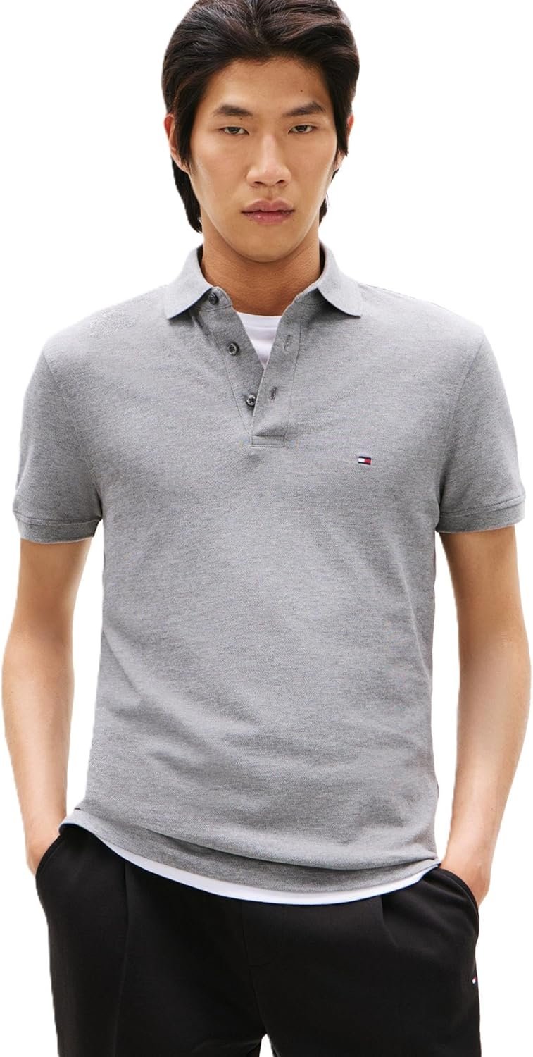Tommy Hilfiger Men's Short Sleeve Polo Shirts in Slim Fit with Stretch and...