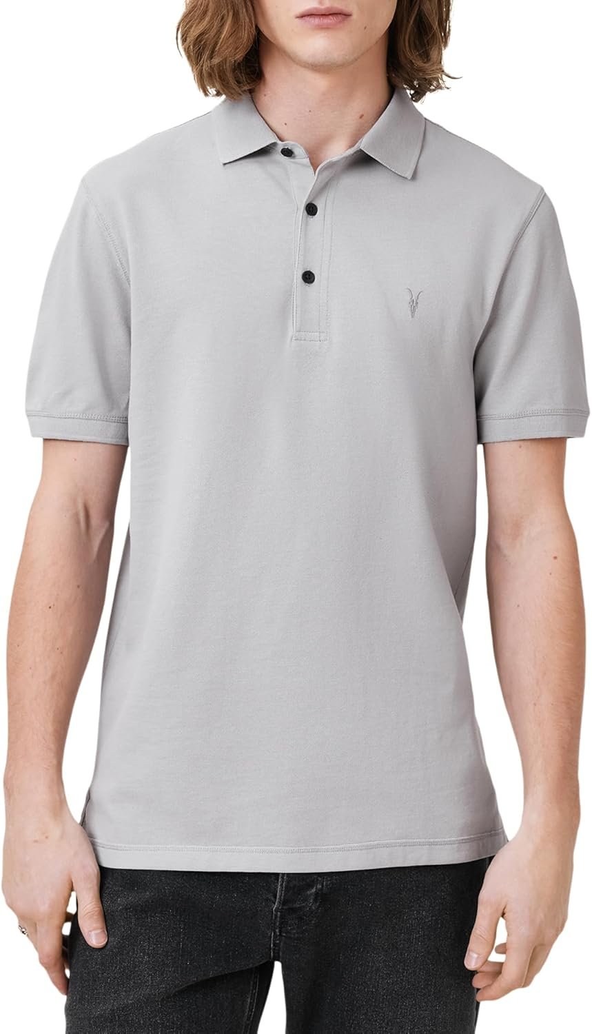 AllSaints Reform Short Sleeve Polo (Machine Grey)