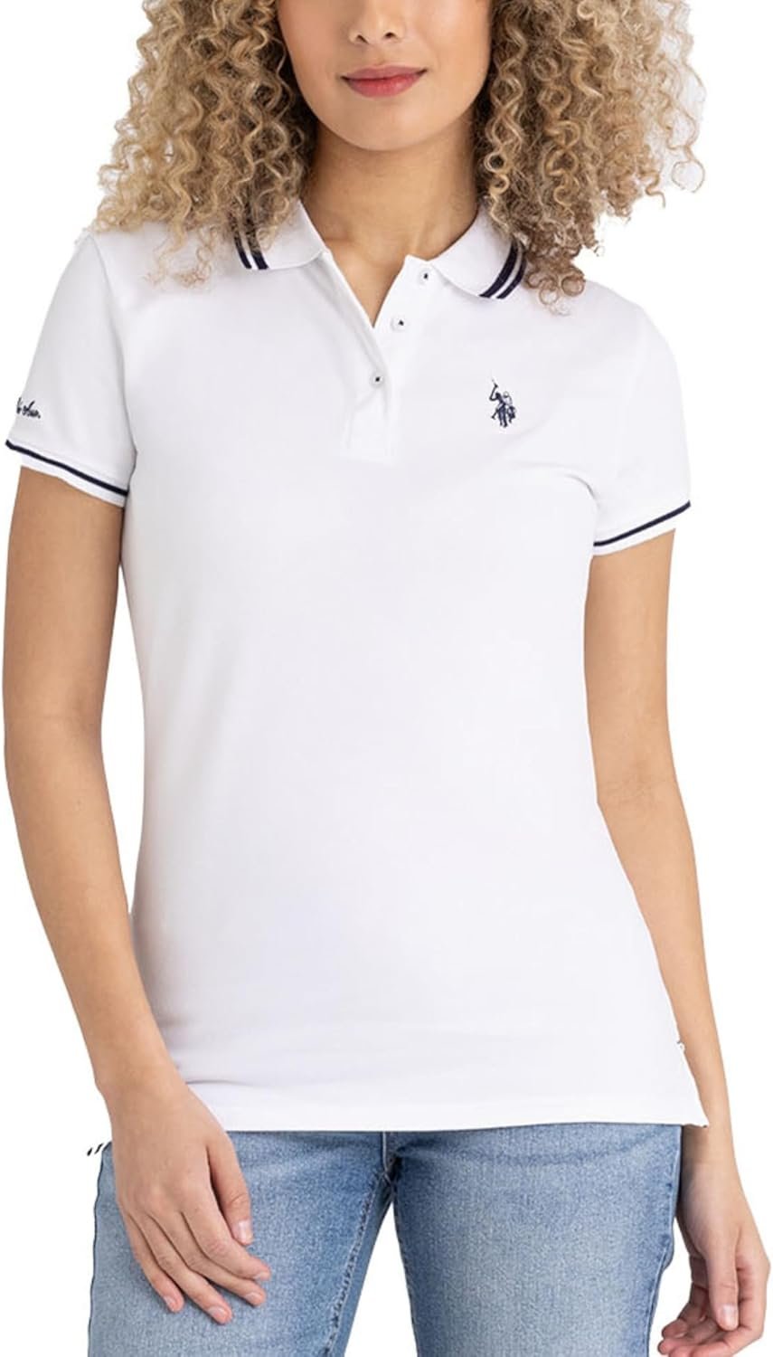 U.S. POLO ASSN. Womens Double Tipped Polo Shirt