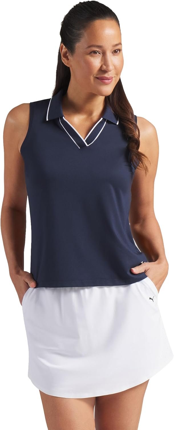PUMA Women's Cloudspun Essential Sleeveless Golf Polo