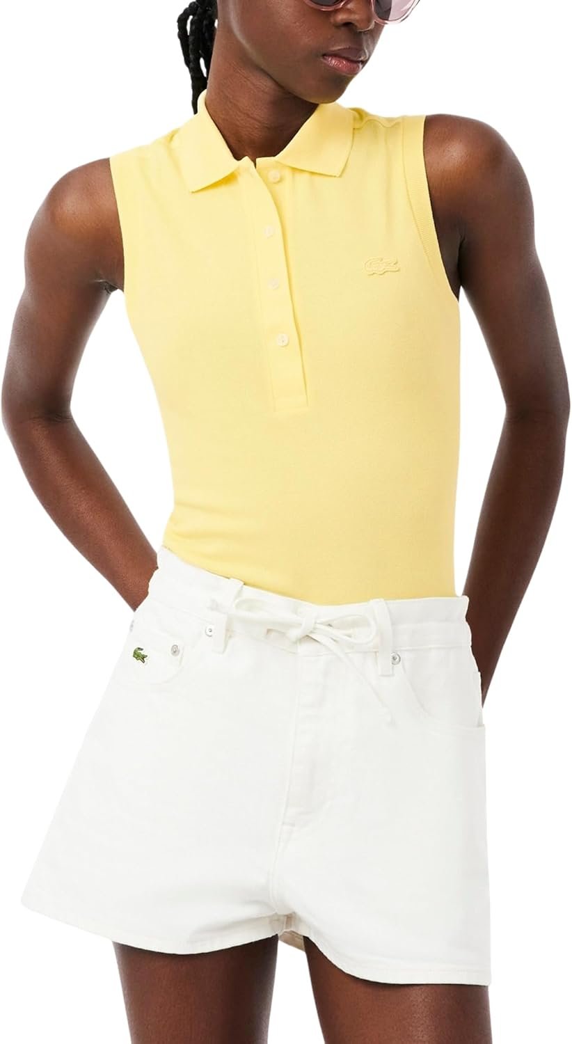 Lacoste Women's Slim Fit L.12.d Sleeveless Stretch Polo Shirt