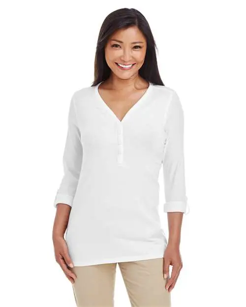 Women's Perfect Fit™ Y-Placket Convertible Sleeve Knit Top - Image 2