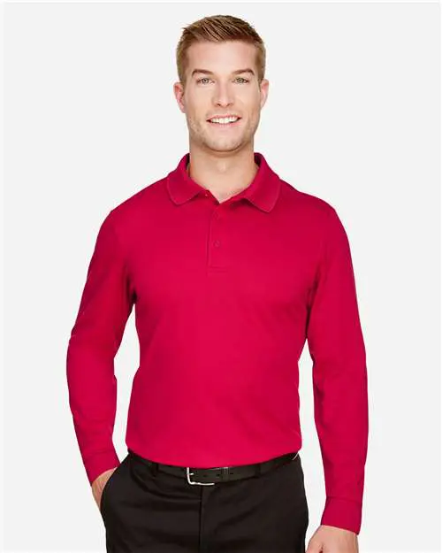 Men's CrownLux Performance® Plaited Long Sleeve Polo - Image 8