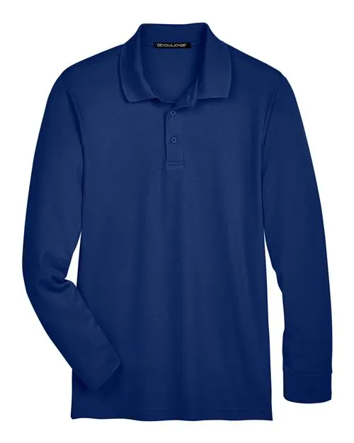Men's CrownLux Performance® Plaited Long Sleeve Polo - Image 11