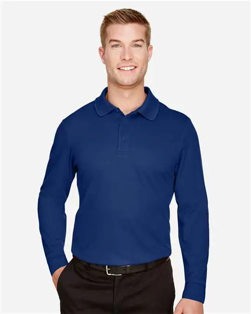 Men's CrownLux Performance® Plaited Long Sleeve Polo - Image 13