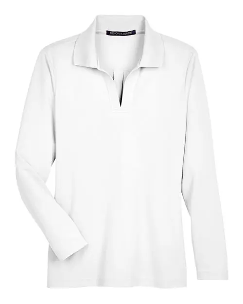 Women's CrownLux Performance® Plaited Long Sleeve Polo - Image 16