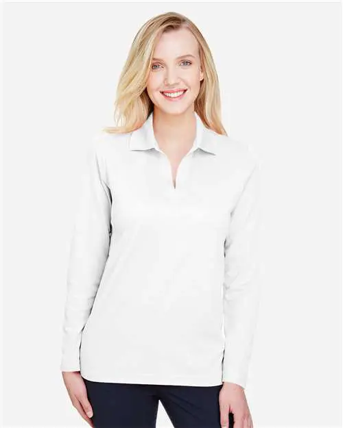 Women's CrownLux Performance® Plaited Long Sleeve Polo - Image 18