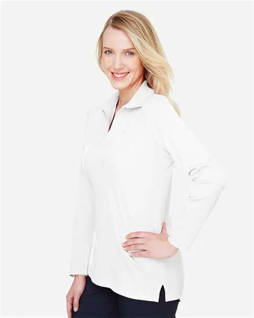 Women's CrownLux Performance® Plaited Long Sleeve Polo - Image 19