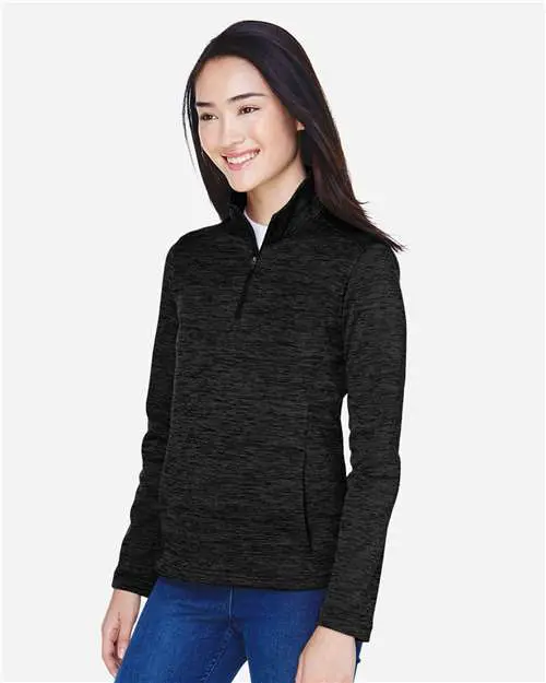 Women's Newbury Mélange Fleece Quarter-Zip Pullover - Image 4