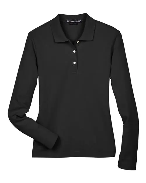 Women's Pima Piqué Long Sleeve Polo