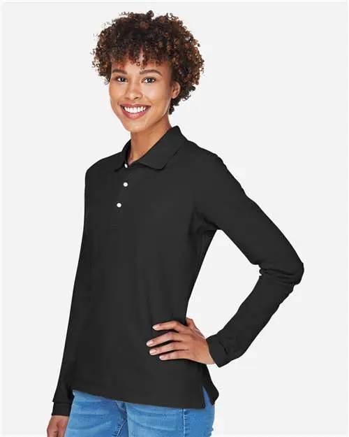 Women's Pima Piqué Long Sleeve Polo - Image 4