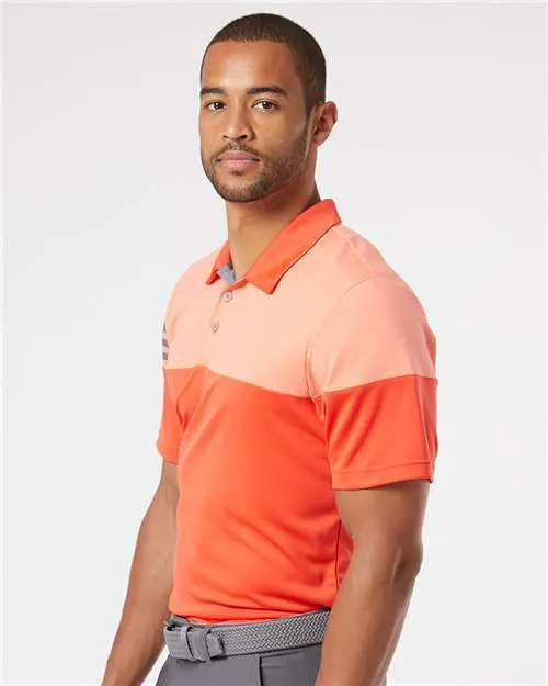 Men's Heathered 3-Stripes Colorblocked Polo - Image 5