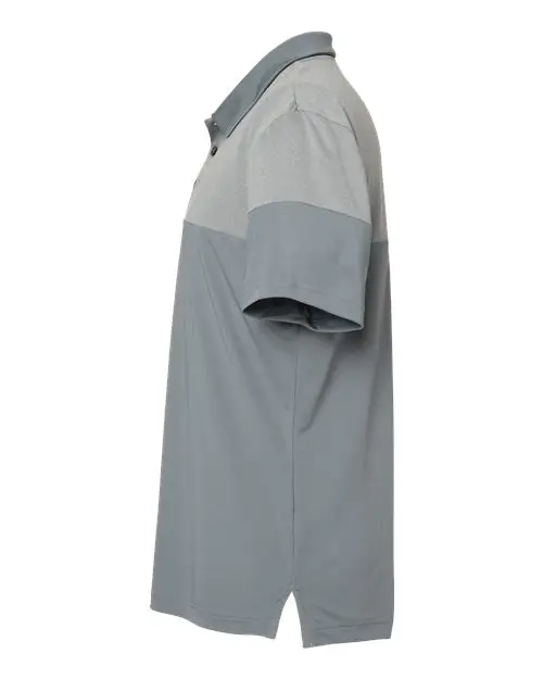 Men's Heathered 3-Stripes Colorblocked Polo - Image 33