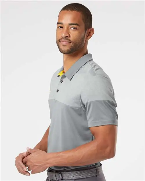 Men's Heathered 3-Stripes Colorblocked Polo - Image 35