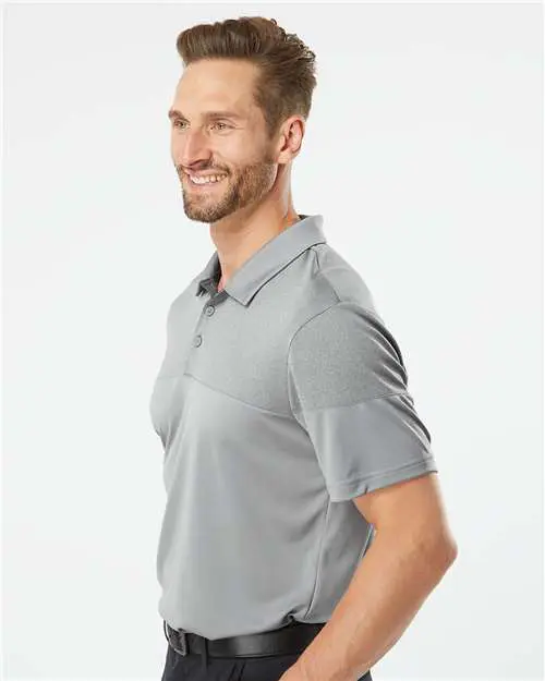 Men's Heathered 3-Stripes Colorblocked Polo - Image 23