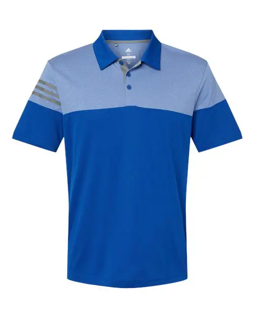 Men's Heathered 3-Stripes Colorblocked Polo - Image 13