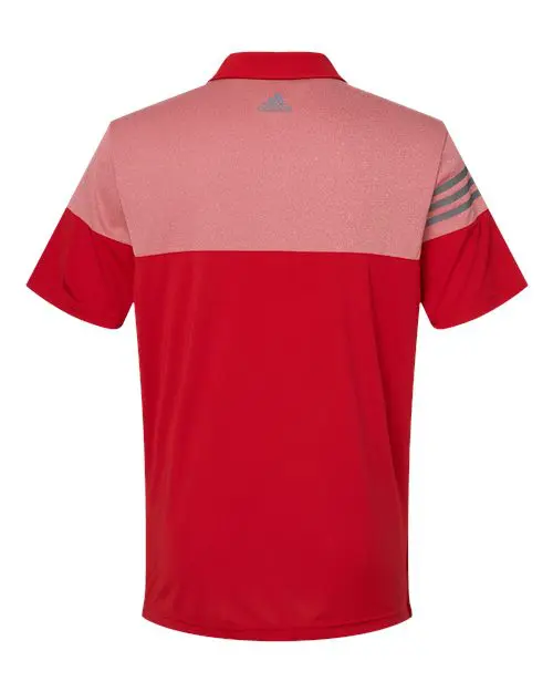 Men's Heathered 3-Stripes Colorblocked Polo - Image 26