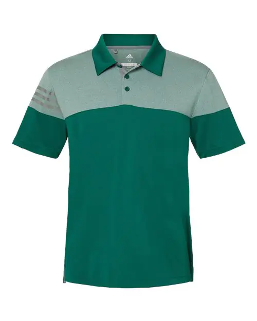 Men's Heathered 3-Stripes Colorblocked Polo - Image 7