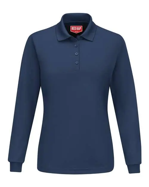 Women's Long Sleeve Performance Knit Polo - Image 3