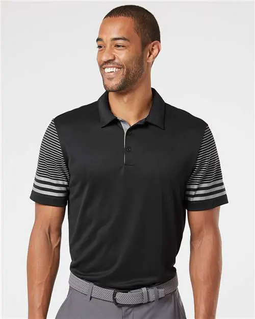 Men's Striped Sleeve Polo - Image 4