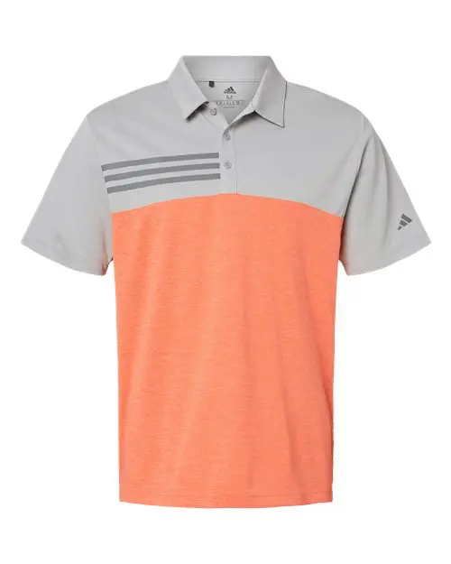 Men's Heathered Colorblocked 3-Stripes Polo - Image 13