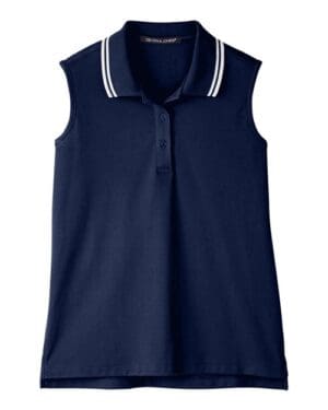 Women's CrownLux Performance® Plaited Tipped Sleeveless Polo